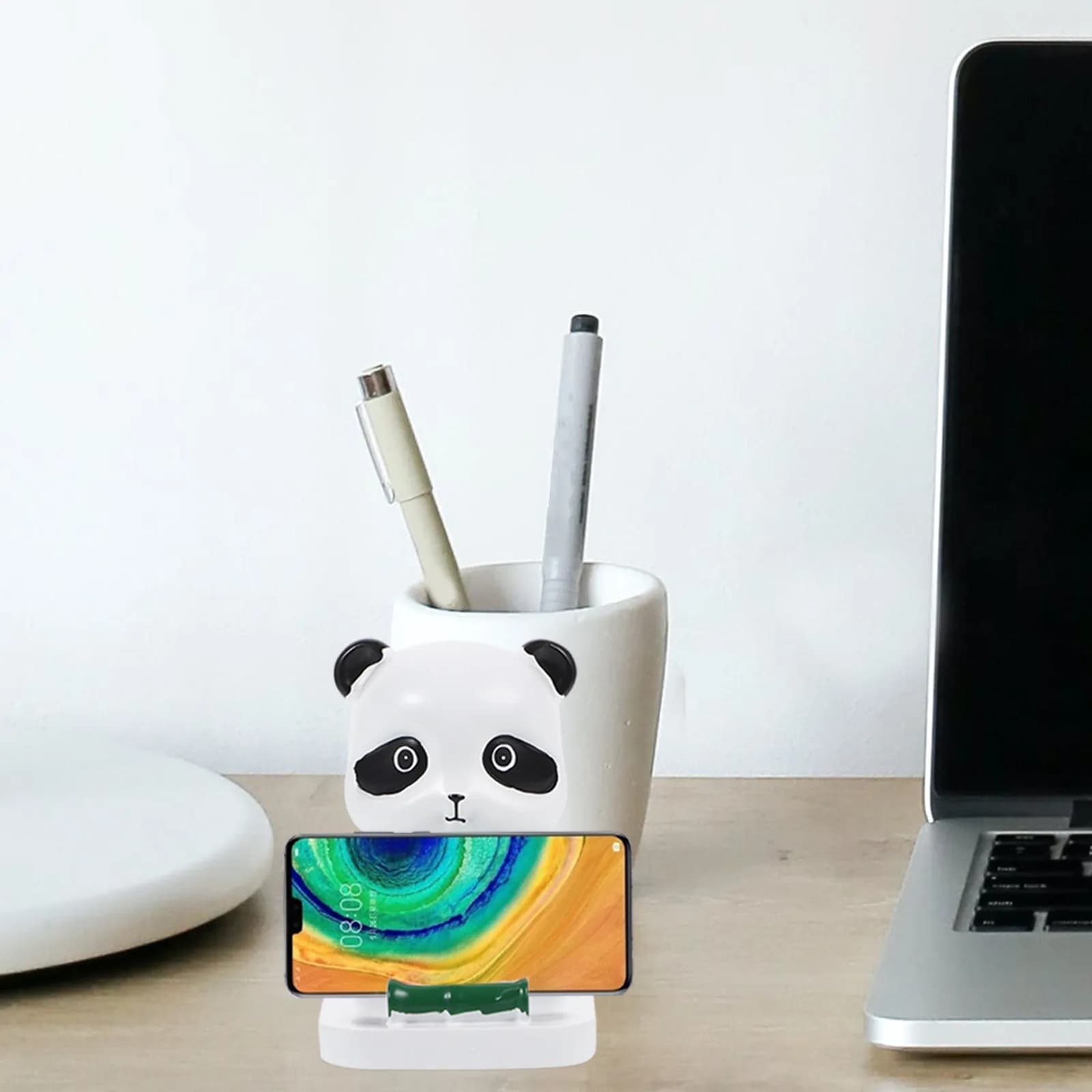Panda Phone Holder Resin Heavy Duty Desktop Stand for Smartphones Tablets Home Office Desk Decor