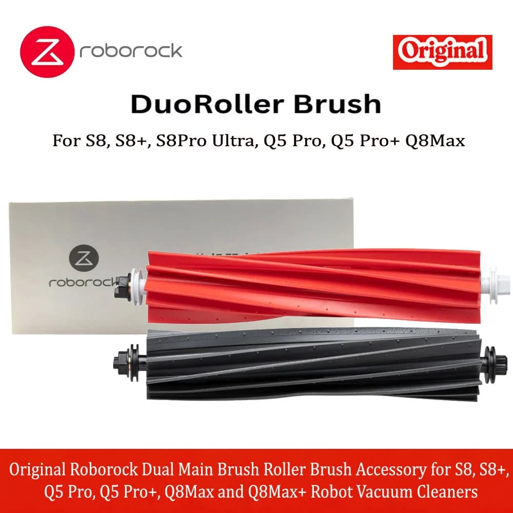 Original Roborock Dual Main Brush Roller Brush Accessory for S8, S8+, Q5 Pro, Q5 Pro+, Q8Max and Q8Max+ Robot Vacuum Cleaners