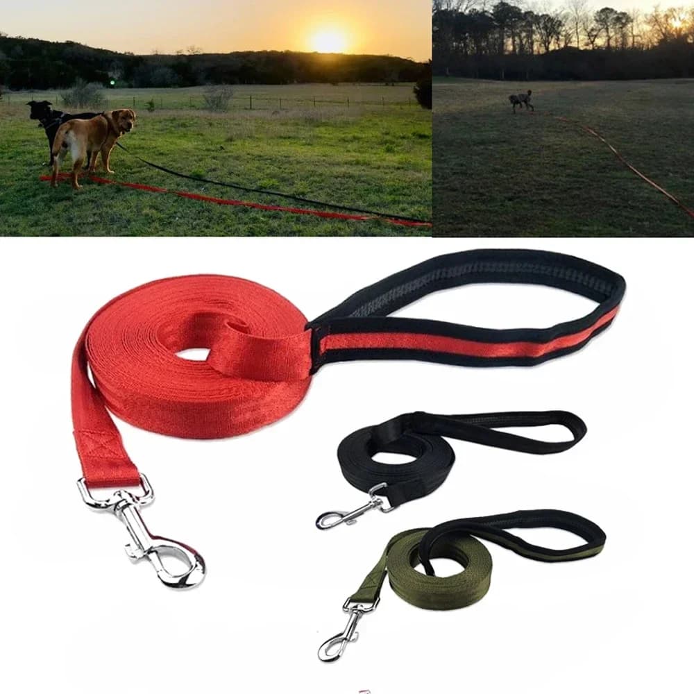 Guinzaglio per cani da 20M per addestramento dell'obedienza con controllo della maniglia morbida e pesante Guinzaglio per cani da compagnia lungo 10M 20M per il nuoto in cortile da campeggio del cane