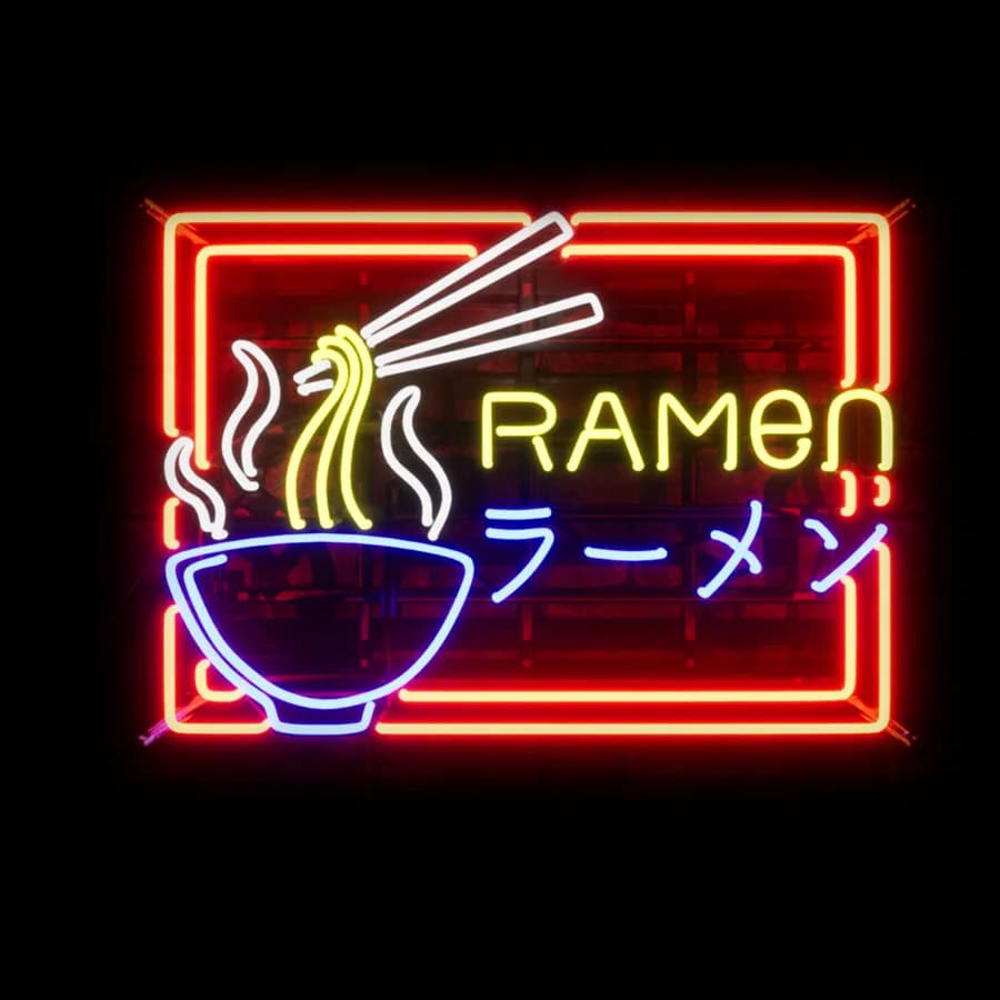 Neon Sign Light Ramen Japan Noodles Shop Display Iconic Sign Neon acrilico Room Pub Decor lampada da parete estetica con luce al Neon Man Cave