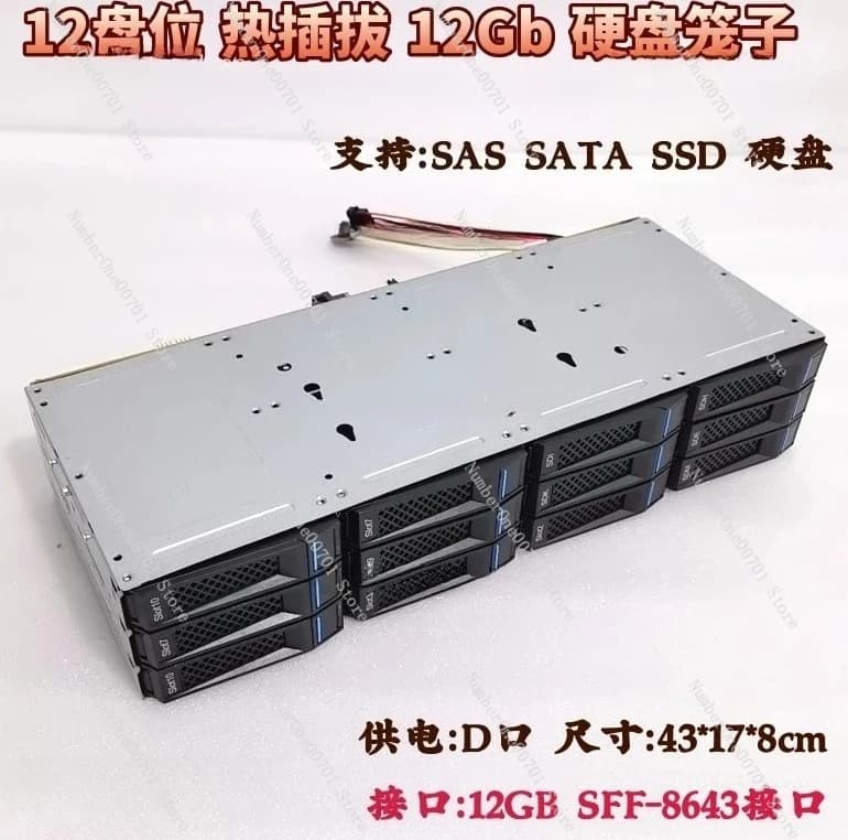 Cage per dischi rigidi da 3,5 pollici a 12 alloggiamenti da 6 Gb con NAS da 12 Gb di archiviazione, design integrato con catena SAS hot-swappable CDN