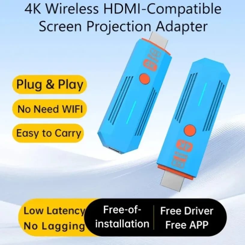 4K Wireless HDMI-Compatible Transmitter and Receiver 5GLow Latency Screen Mirroring Dongle For Laptop PC to TV Projector Monitor