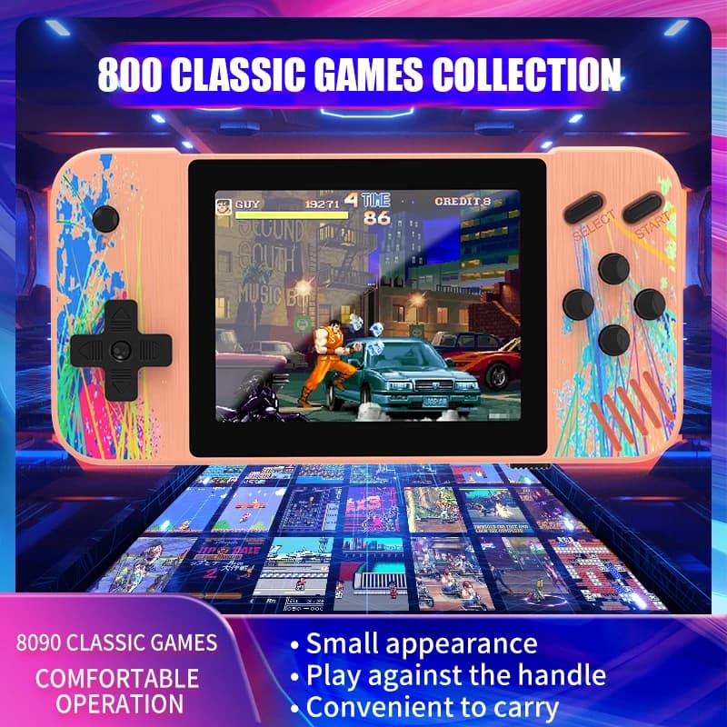 800 in 1 giochi doodle lettori di giochi portatili console video retrò portatile ragazzo HD giochi con schermo a colori da 3,5 pollici risoluzione 1080 * 680