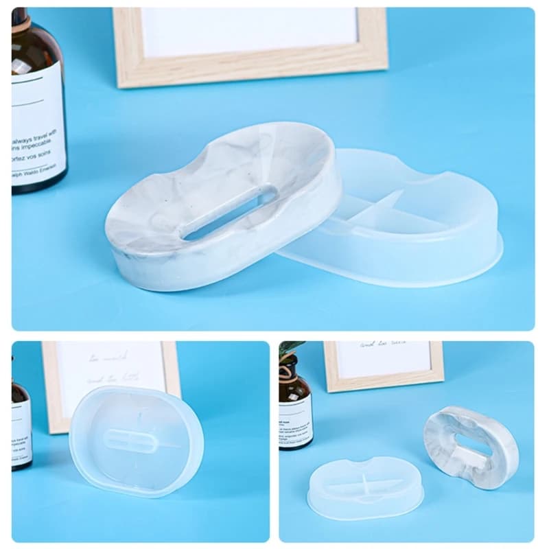Stampi per portasapone Portasapone Stampi in silicone Stampo per colata resina epossidica Stampi per vassoi gioielli per
