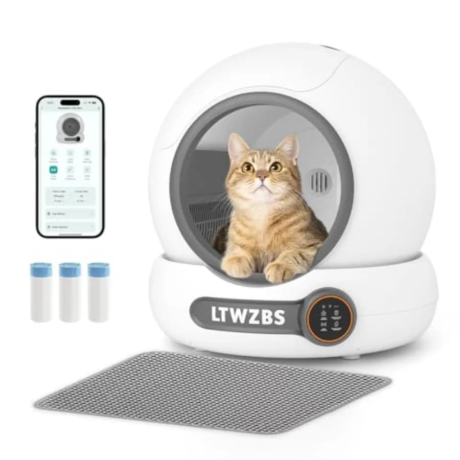 Lettiera autopulente con design a basso profilo da 5,4 pollici e doppie barriere di sicurezza per gattini, gatti nano e gatti anziani - Caratteristiche