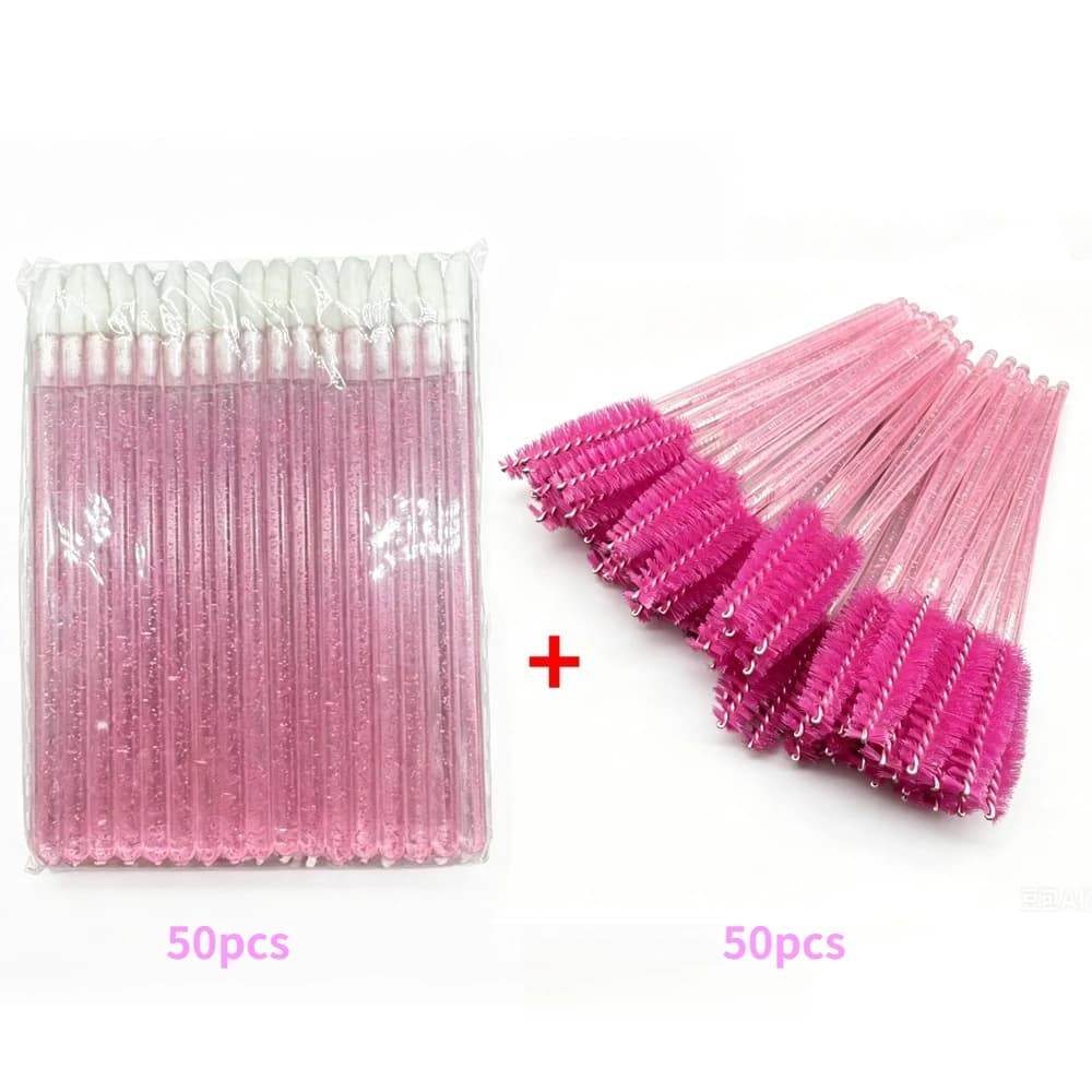 50/100pcs Crystal Eyelash Brushes Eyelashes Spoolies Brush Lash Mascara Wands Applicators Wholesale Lashes Extension Makeup Tool