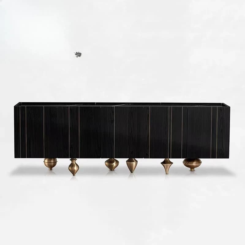 Mobili Design italiano Soggiorno Porta TV in marmo Mobili Mobile moderno Mobile TV di lusso in legno con gamba in metallo