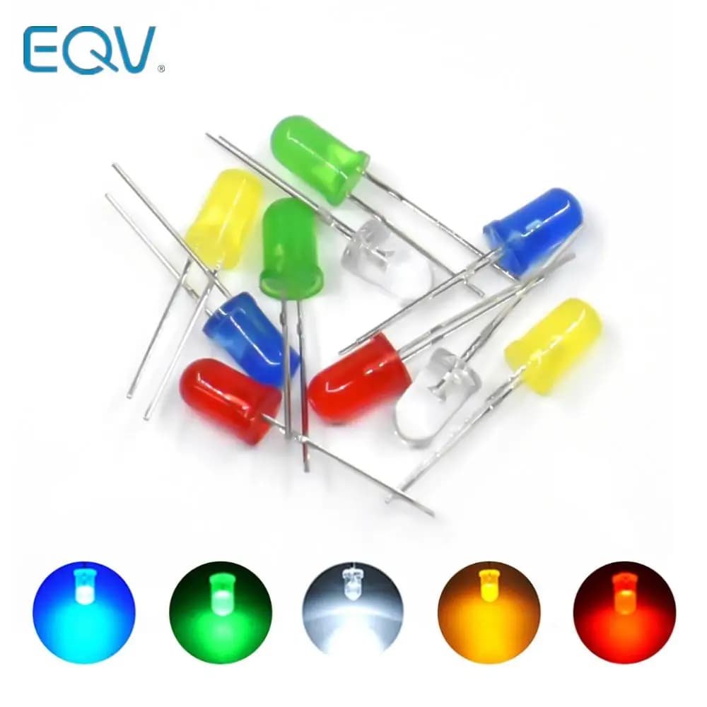 Kit assortito diodi LED 5MM Verde Blu Bianco Giallo Rosso COMPONENTE Kit fai da te Nuovo originale per Arduino