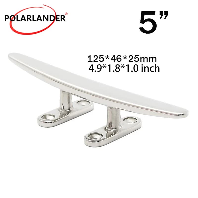 5 Inch Boat Cleat 316 Stainless Steel Deck Mooring Cleat Heavy Duty Marine for Dock Yacht Kayak Rope Tie