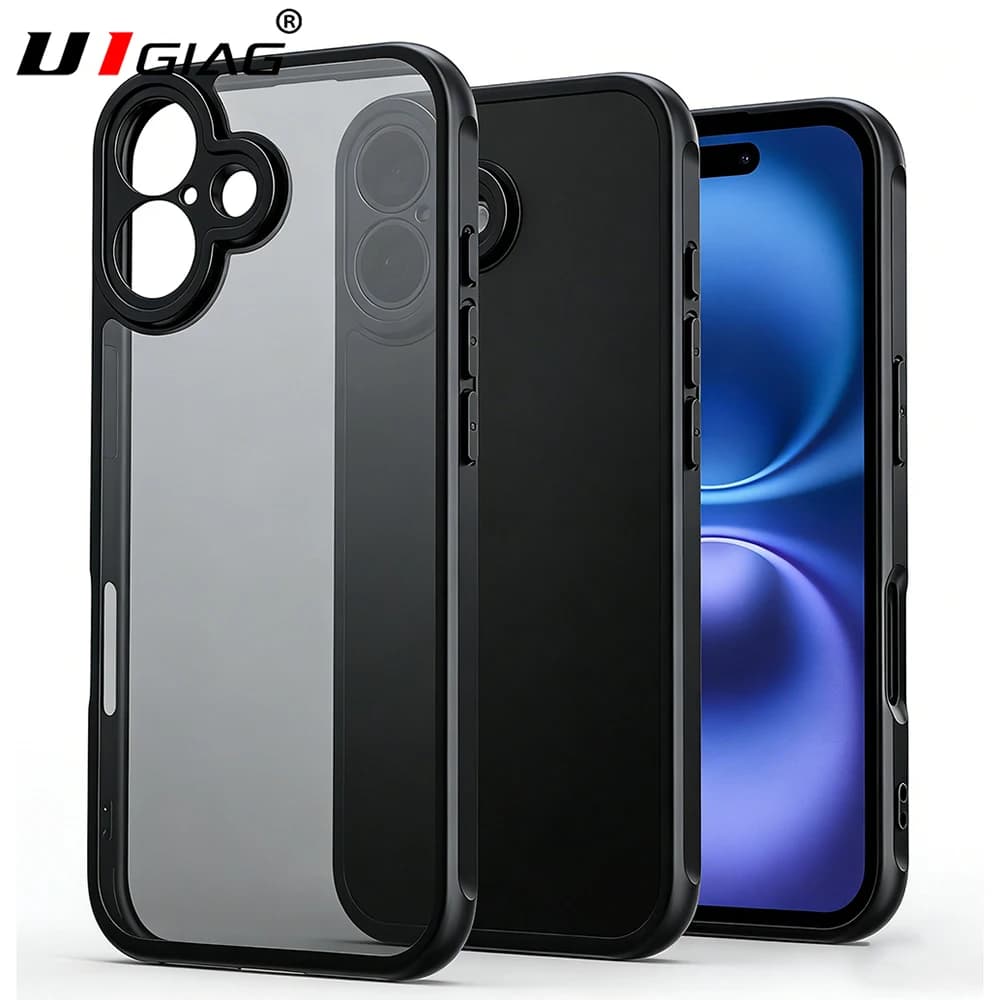 Custodia Ibrida Rinforzata di Grado Militare per iPhone 17 Air 17E 16 16E 15 14 13 Pro Max Plus, con Bordo Morbido per iPhone 17 Pro Max