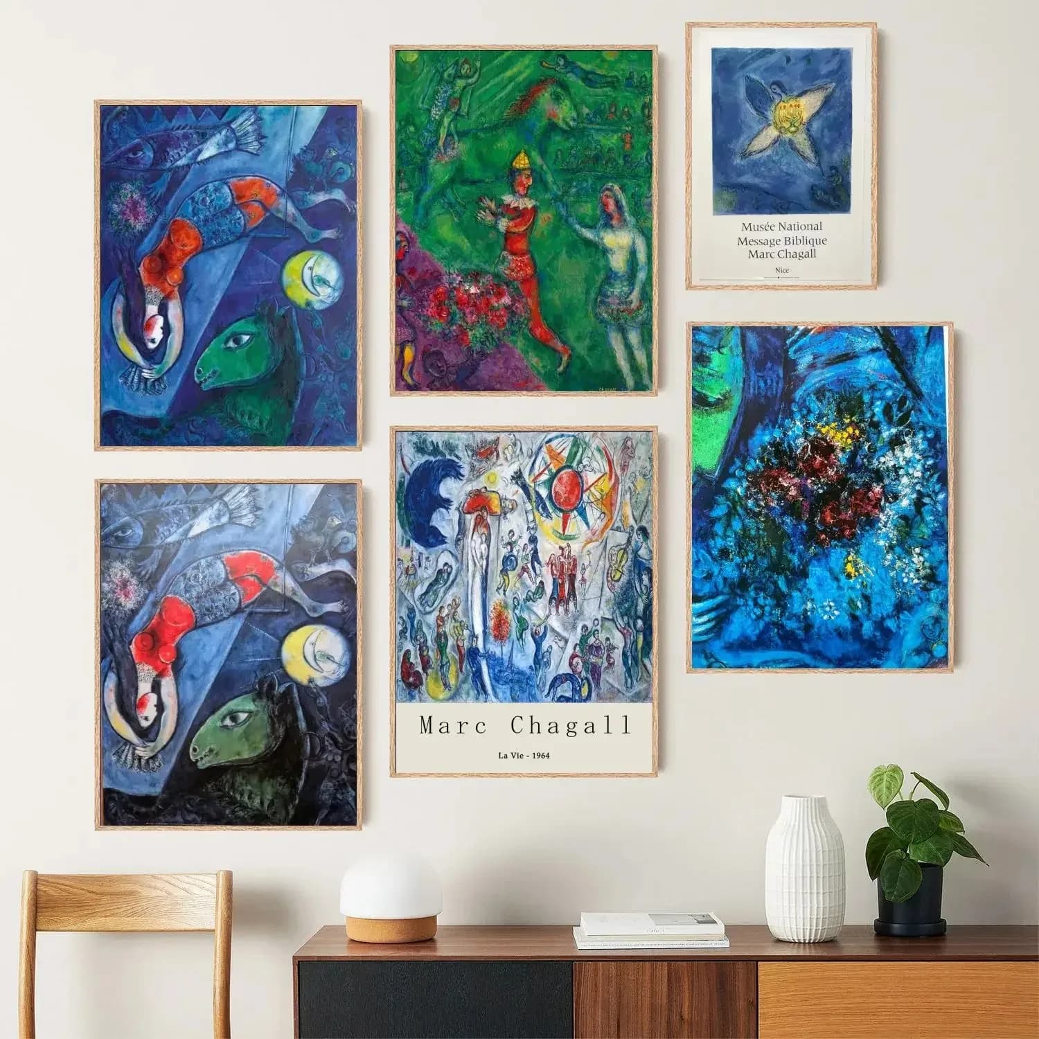 Marc Chagall Printmaking Canvas Painting Wall Art Modern Home Living Room Home Decoration