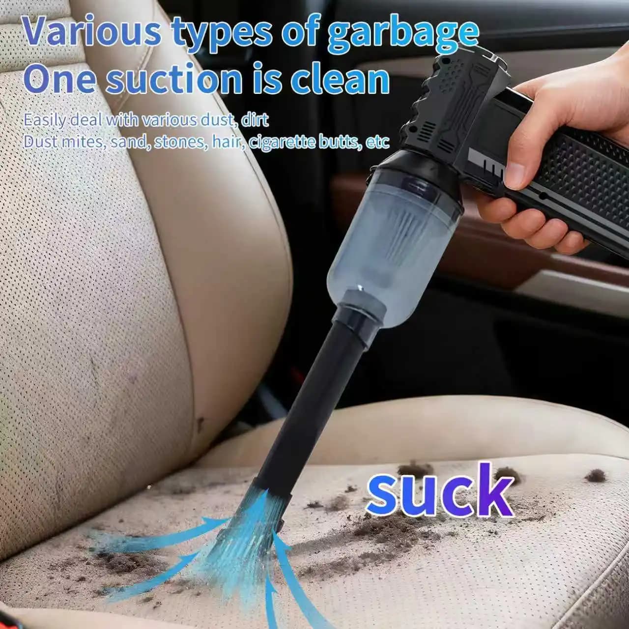 130000RPM Turbo Jet Blower 2-in-1 Dust Blower & Suction Vacuum 4 Speed Type-C Air Duster Cleaner For Car PC Keyboard Home Use