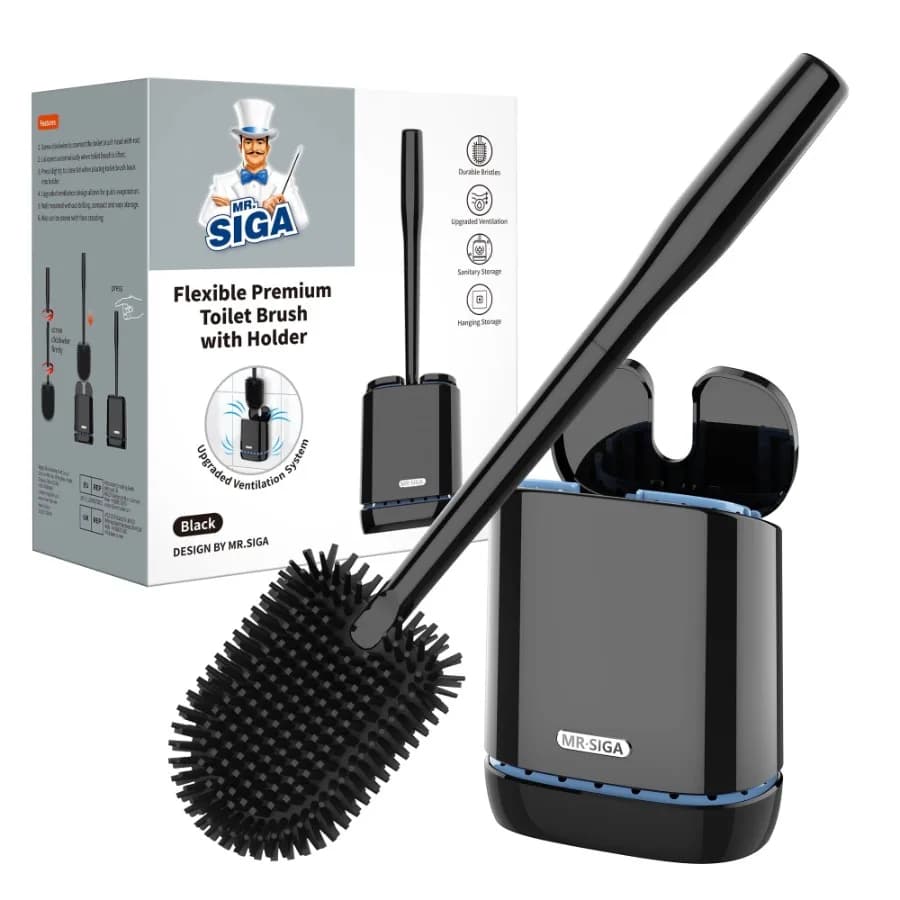 Toilet Bowl Brush Wall Mounted Toilet Brush for Bathroom Cleaning Black 1 Pack for Adult
