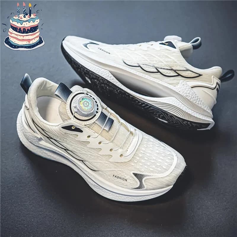 Scarpe sportive casual estive traspiranti da uomo, nuove scarpe da corsa alla moda e versatili con fibbia rotante in rete traspirante