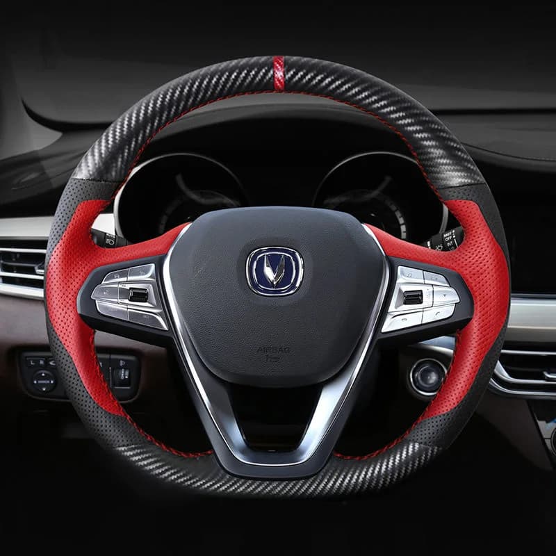Carbon fiber leather for Changan CS85 Coupe 2021-2023 CS75 2018-2024 EADO 2018-2020 Accessories for hand sewn cover