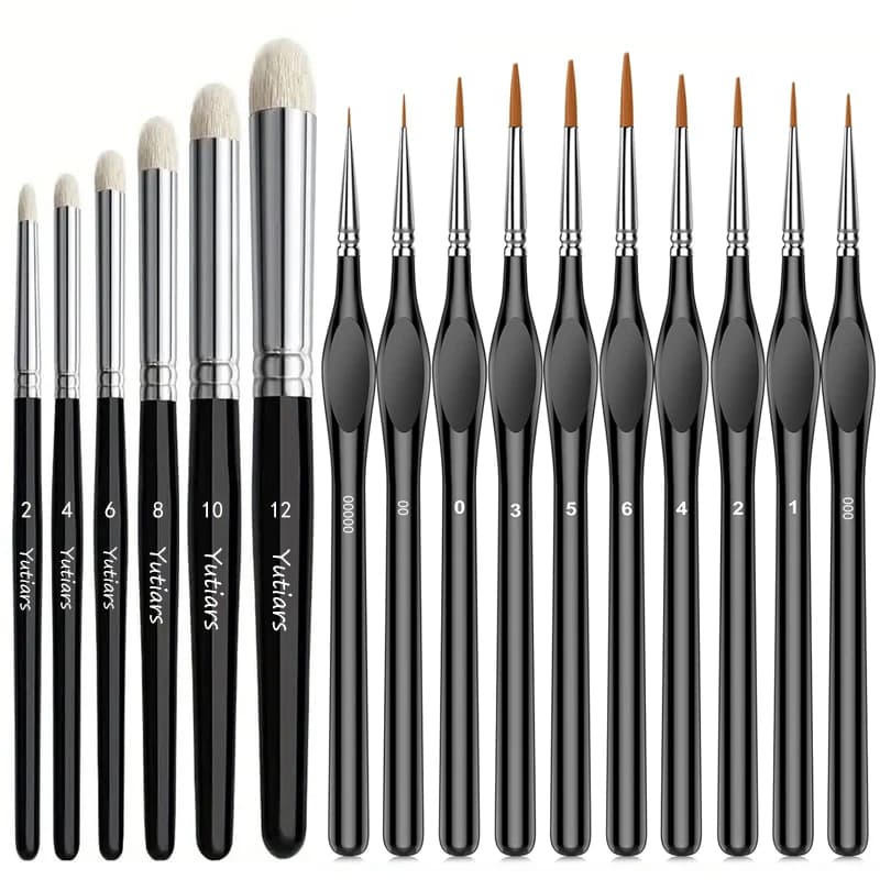 3/6/10/16Pcs Fine Micro Detail Paint Brushes Wood Handle Drybrush for Miniature Art DND Acrylic Watercolor Painting Hobby Kits