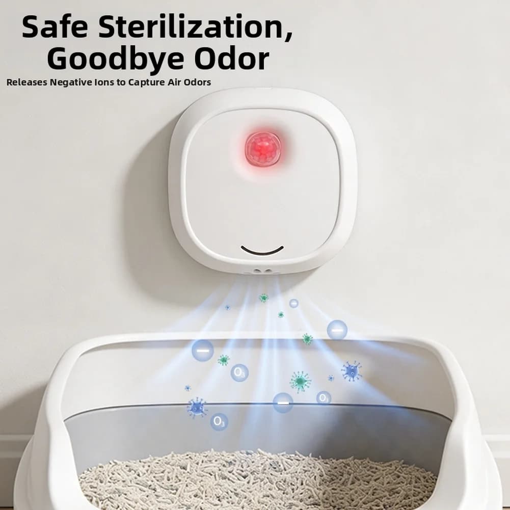 Purificatore d'aria intelligente da 3600 mAh per lettiera di gatti, deodorante per toilette di animali domestici, deodorante per lettiera di cani e gatti