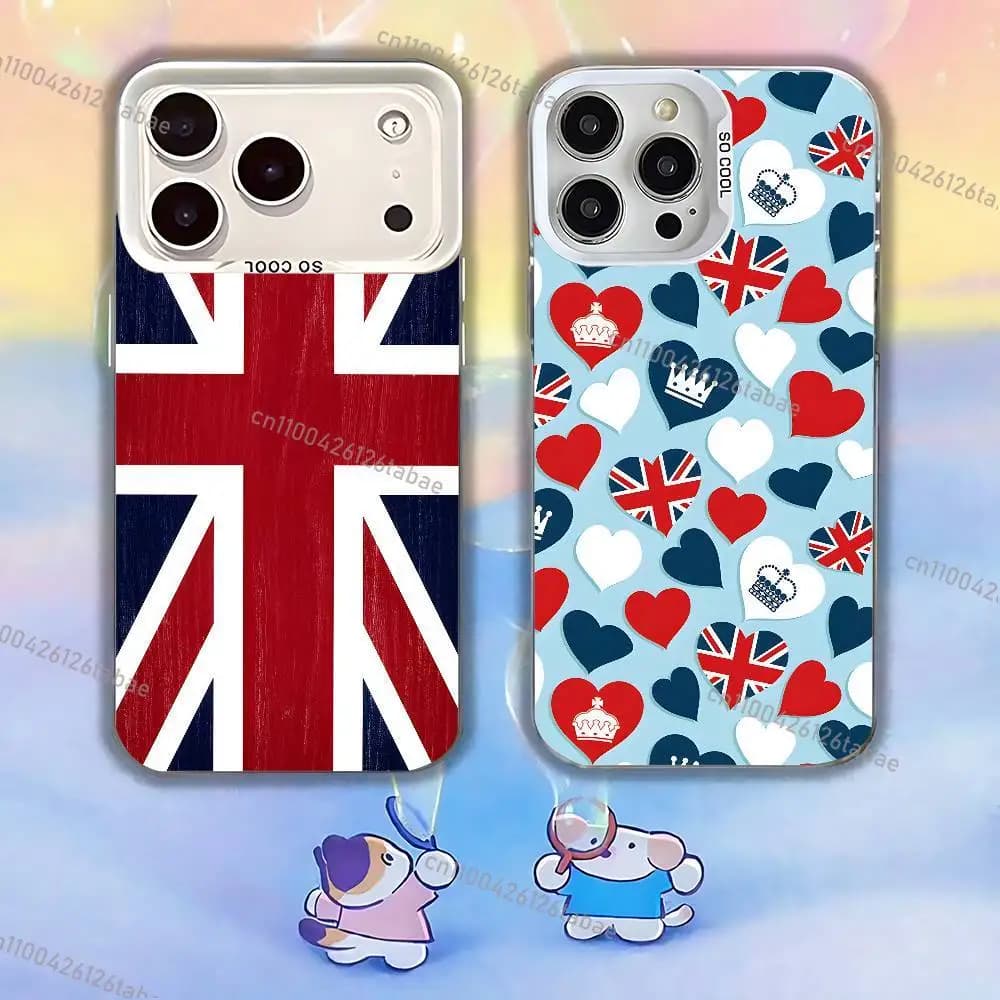 English flag coat of arms Phone Case For iPhone 17,16,15,14,13,12,11,Mini,Pro,E,MAX White Candy Matte Shockproof Cover