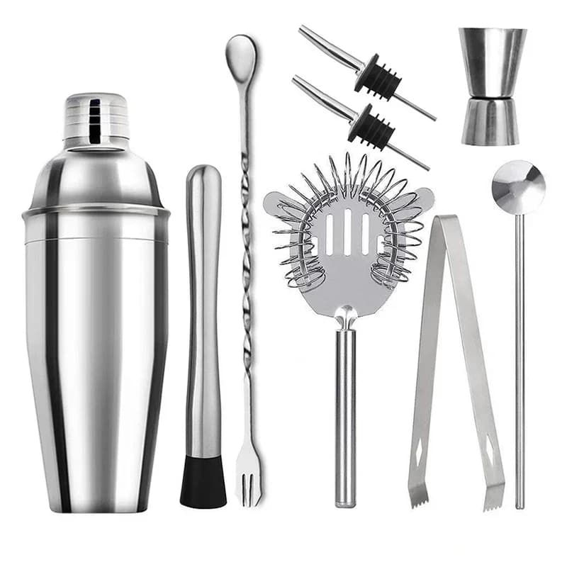 Set di 6/9 pezzi per cocktail in acciaio inossidabile, strumenti per barista, kit per barista, set di miscelatori per bevande Martini Sharker