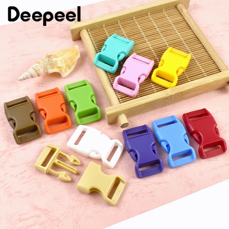 20/50 Pezzi Fibbie a Sgancio Rapido in Plastica 10/15mm per Cinghie Zaino, Chiusure Laterali per Collari Cani, Clip a Chiusura Veloce, Accessori Fibbie Cintura