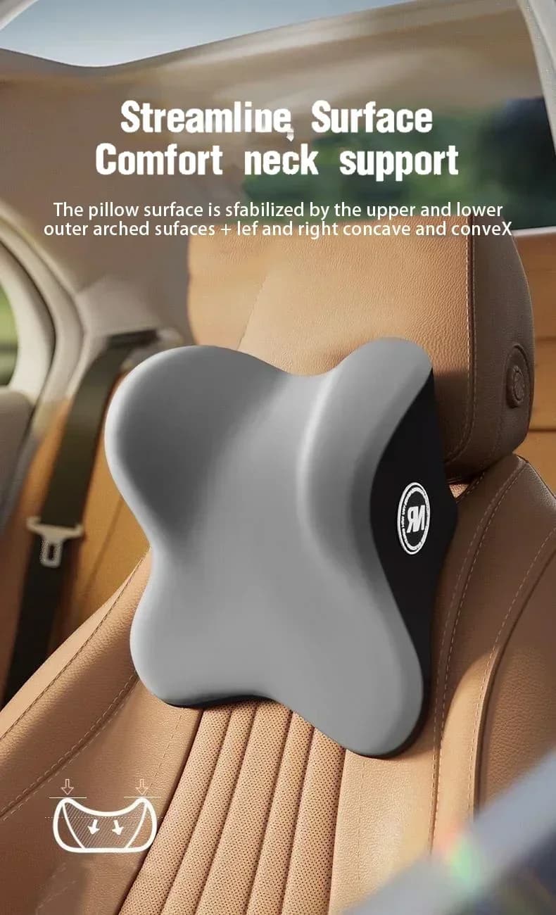 Cuscino Poggiatesta e Supporto Lombare in Memory Foam per Auto, Cuscino da Viaggio per il Collo, Supporto per la Schiena, Accessori per Interni Auto