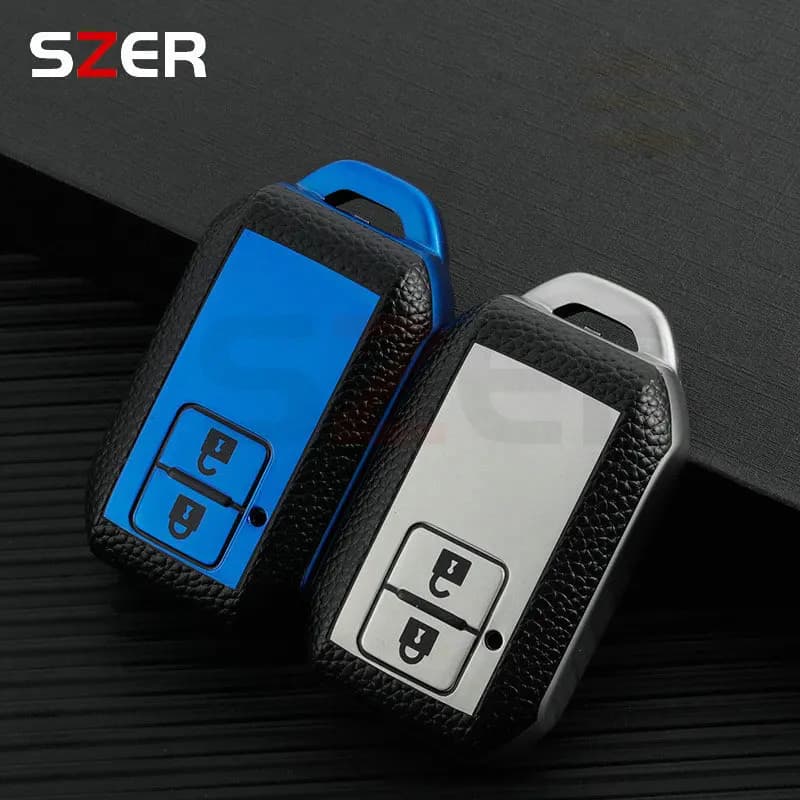 Custodia per chiave a distanza per auto in TPU in pelle a 2 pulsanti per Suzuki Ertiga Swift 2017 Wagon R protezione portachiavi giapponese tipo 3C