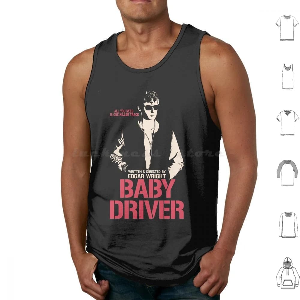 Canottiere per baby driver Stampa Cotone Baby Driver Cinema Edgar Wright Film Popculture Cultura pop