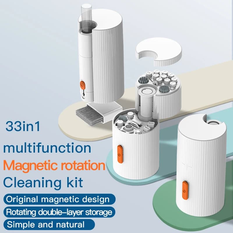 Multifunctional magnetic soft brush 32 in 1 to clean spaces between AirPods/iPhone headphone charging doors
