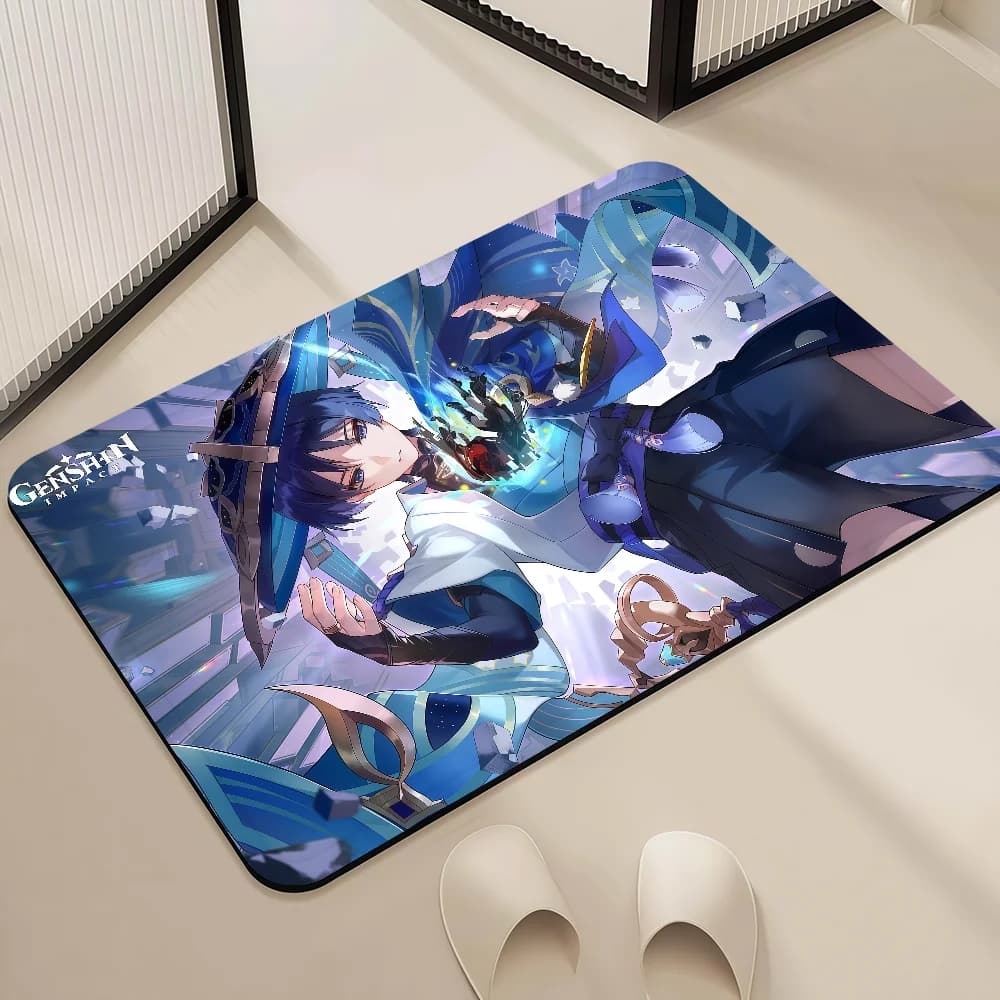 Tappeto d'ingresso Impact Yo, tappetino da bagno, tappeto decorativo Chiori per corridoio, soggiorno, balcone, ispirato al gioco Genshin