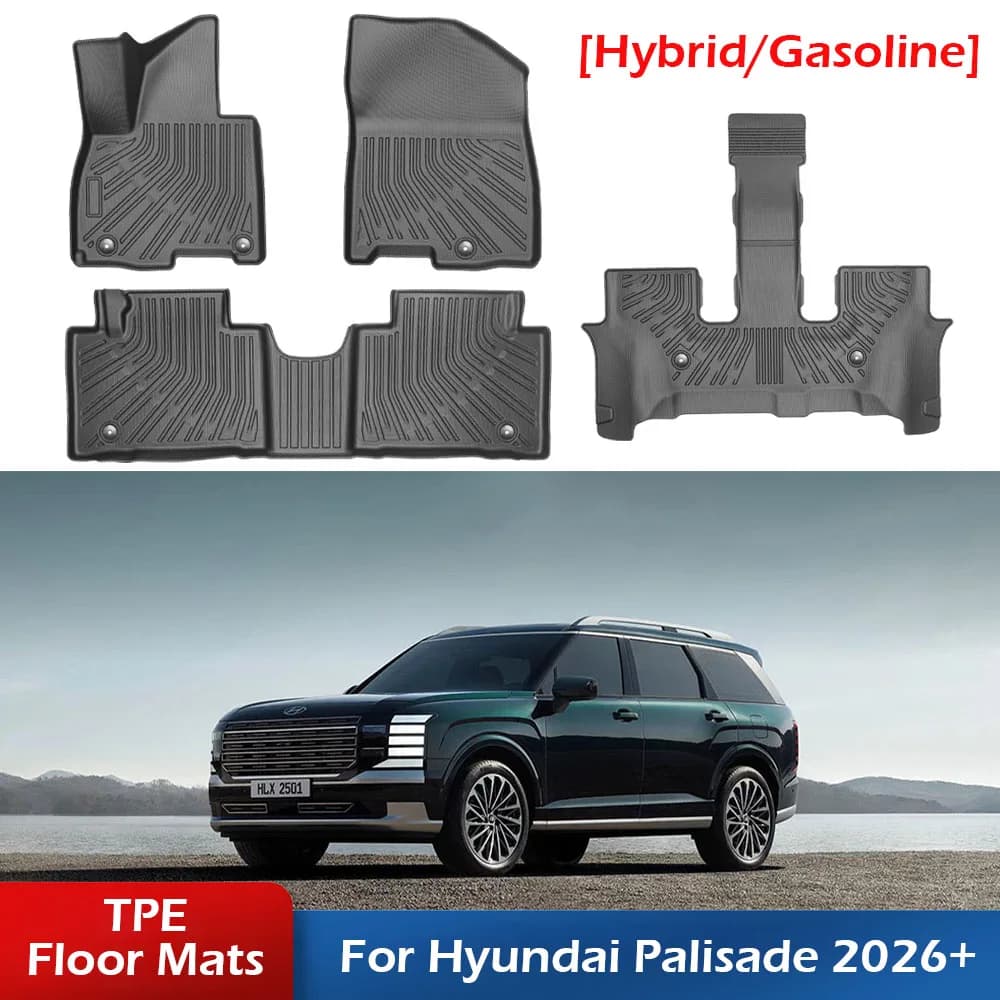 Per Hyundai Palisade 2026 7/9 posti ibrido/carburante TPE tappetini per tutte le stagioni tappetino per bagagliaio con schienale del sedile accessori