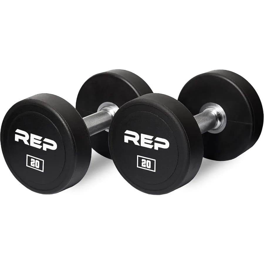 Round tires covered in urethane fitness from 5 to 100 single lbs or couples with or without rack with steel core coated with chromed rubber
