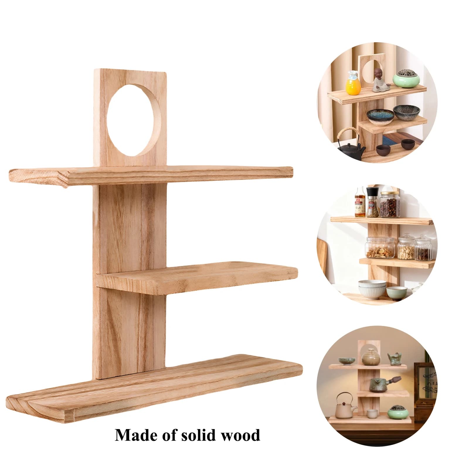 3 level wooden desk organizer, desk display for home and office (model 1)