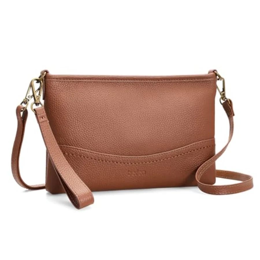 Portafoglio da Polso in Vera Pelle per Donne, Morbido Portamonete RFID in Pelle con Portafoglio Integrato, Borsa a Tracolla Trendy