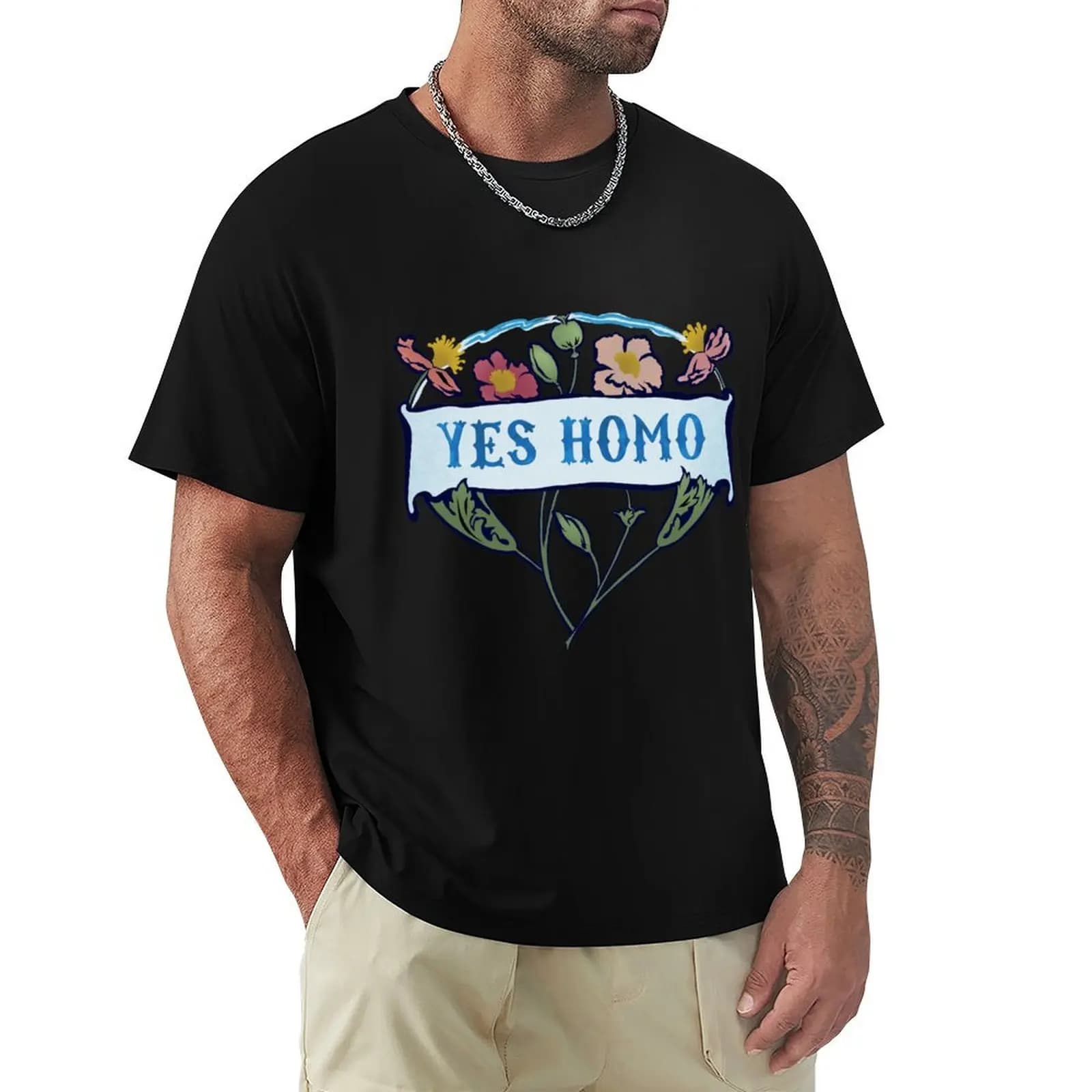 T-shirt Yes Homo, top casual a maniche corte per le vacanze