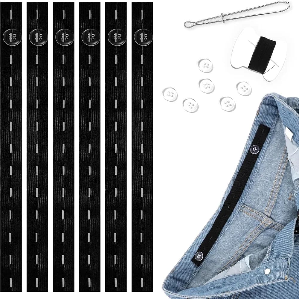 Adjustable Jeans Button Waist Tightener for Loose Pants Extender Waistband Button Repair Kit Women Men Children Denim Fix