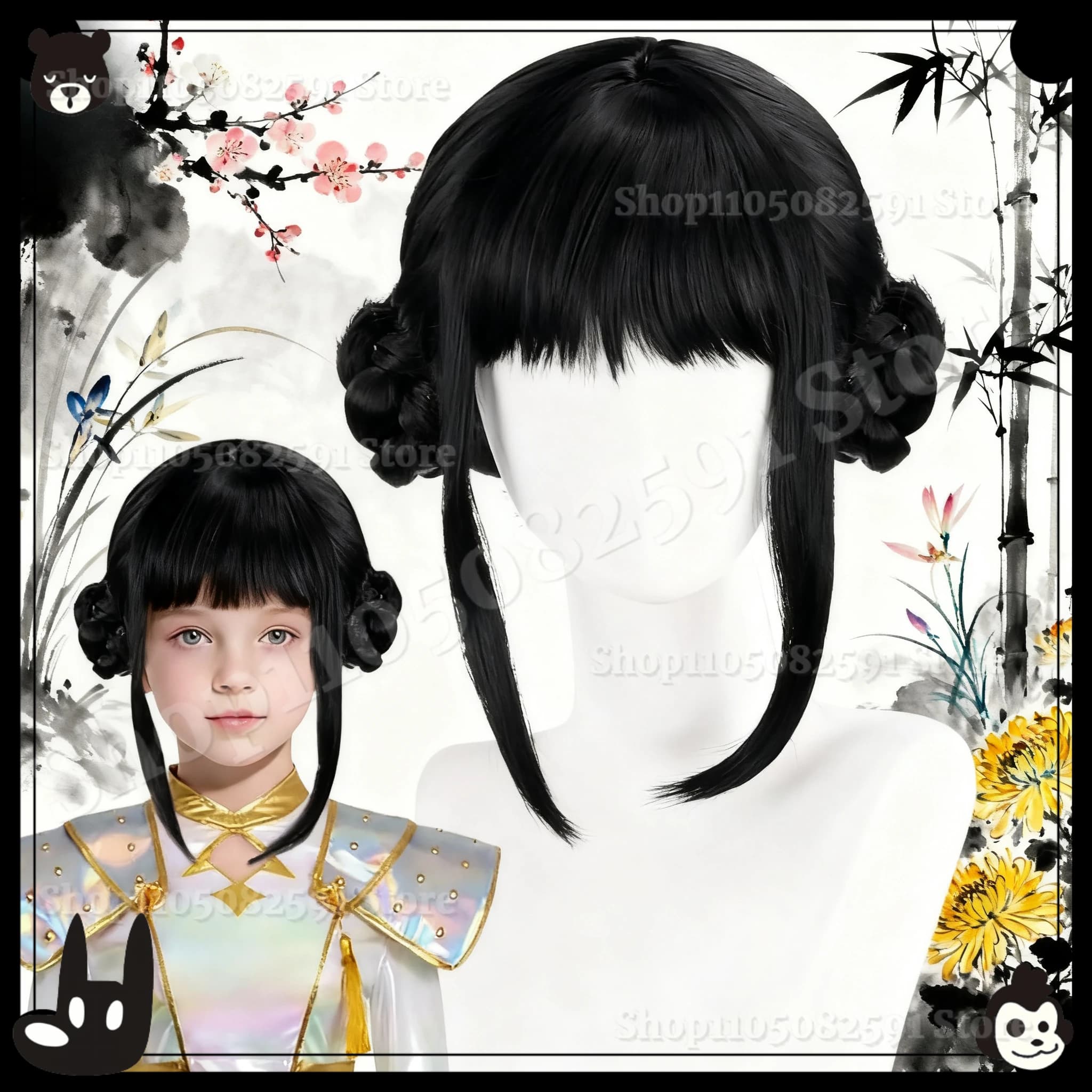 Parrucca cosplay del film K-pop Orologio Rumi Zoey Demon Hunters Viola Nero Rosso Capelli lunghi Parrucche sintetiche resistenti al calore Carnevale