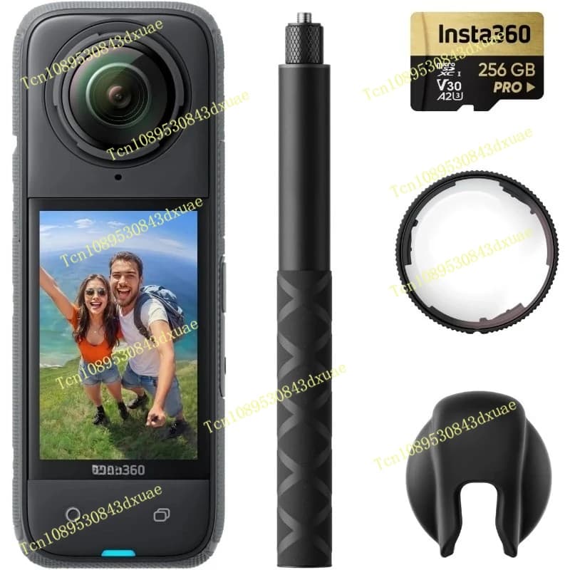Kit Protezioni Lenti X4 Premium - Action Cam 8K Impermeabile a 360°, Video Grandangolare 4K, Bastone Selfie Invisibile