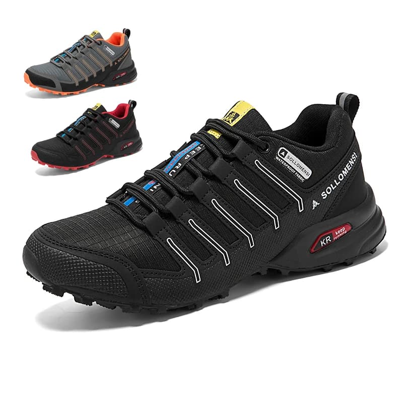 Men trekking shoes waterproof, breathable, outdoor, non-slip, for trail running, hunting boots with laces