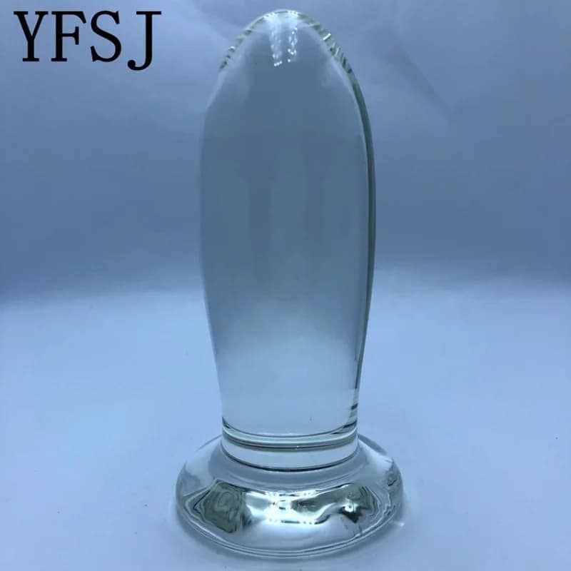 Tappi anali Dispositivi per la masturbazione anale femminile Bacchetta di vetro Cristallo Cortile Apri anale esterno Sesso di coppia BDSM 140x51mm
