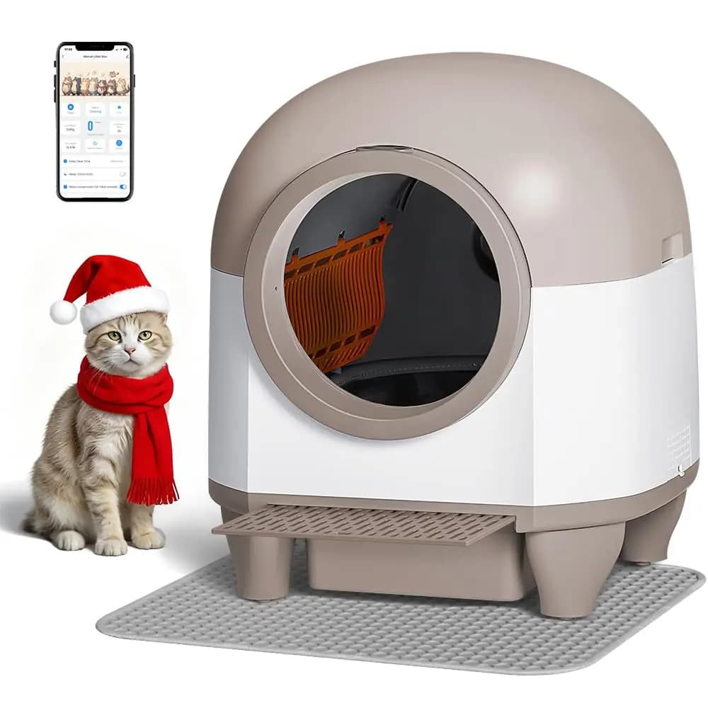 Automatic Self-Cleaning Litter Box, 80L Large Capacity for Multiple Cats - APP Controlled with Safety Protection