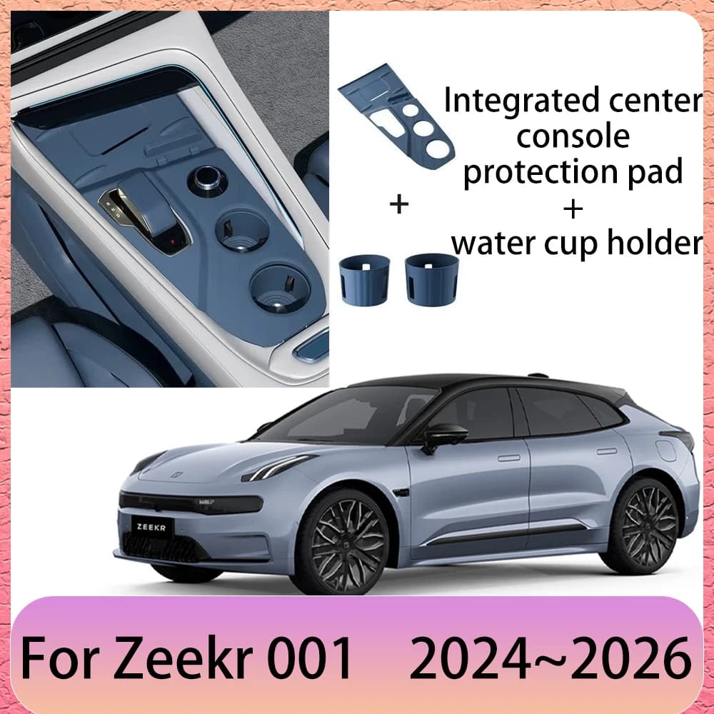 For Zeekr 001 2024 2025 2026 Integrated Center Console Protective Pad Water Cup Silicone Cover Dustproof Interior Accessories