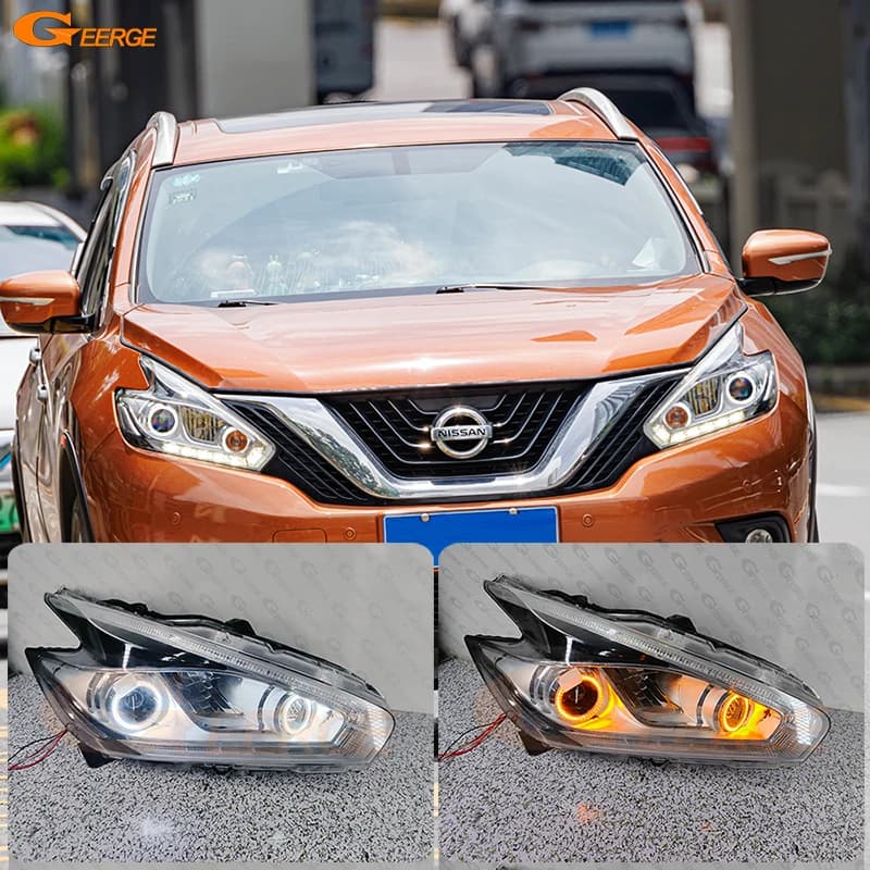 Per Nissan Murano Z52 2015 2016 2017 2018 Ultra Luminoso A/W Switchback Luce diurna DRL Indicatori di direzione LED Angel Eyes Kit Halo Anelli