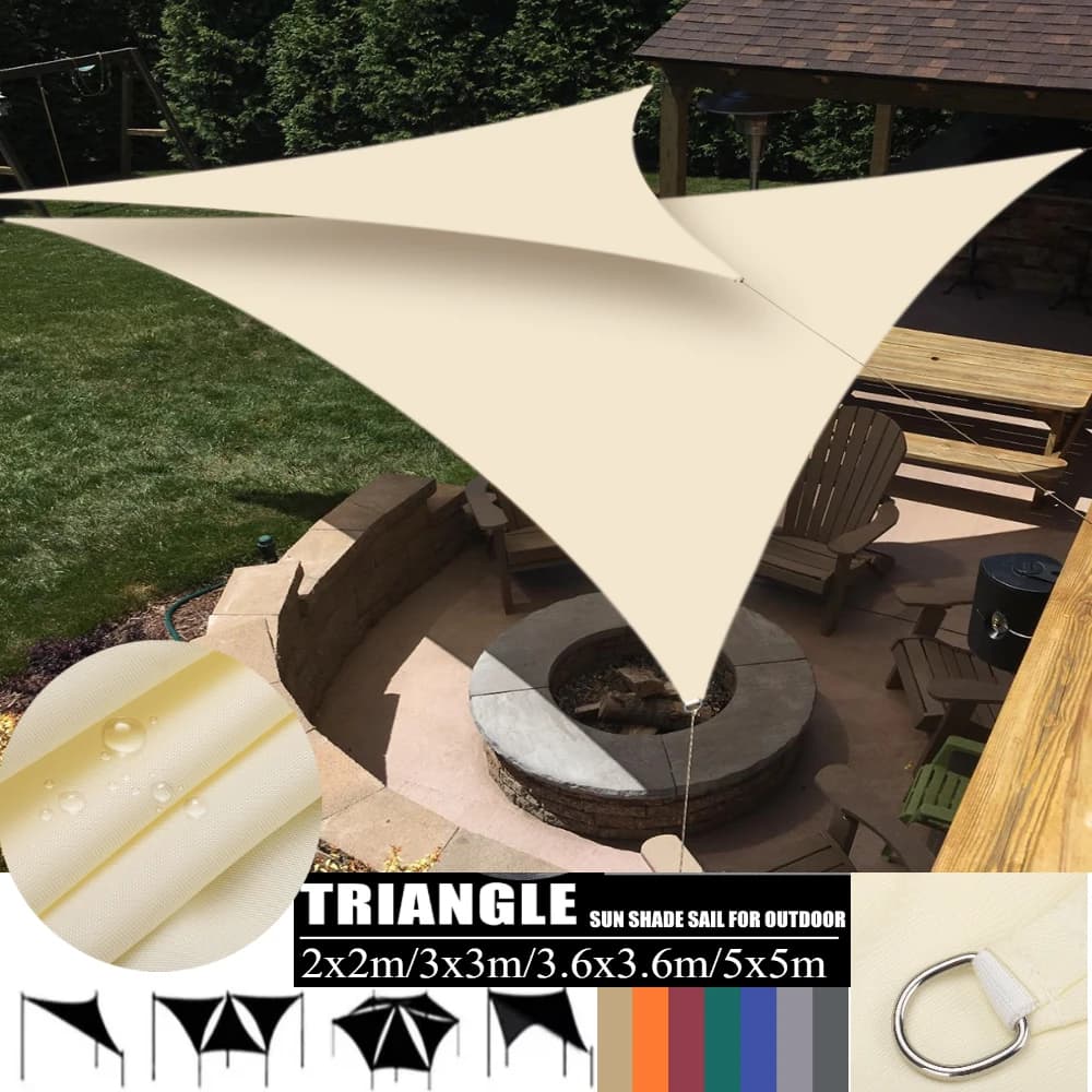 5x5x5/3x3x3M/2x2x2M Triangolo Impermeabile Tenda Da Sole Vela Baldacchino Per Giardino Esterno Patio Cortile Tende Da Campeggio Piscina Ombra panno