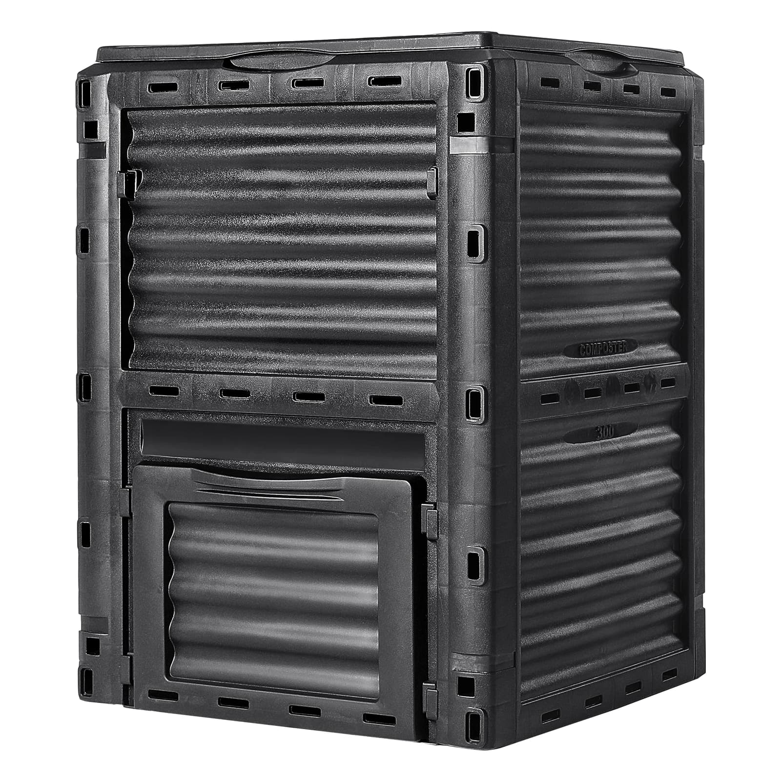 VEVOR Compostiere da Giardino 300 L ca. Contenitore per Compost da Esterni, Bidone per Compost Materiale Senza BPA Compostiere per la Raccolta delle Foglie Compostaggio Creazione di Terreno Fertile