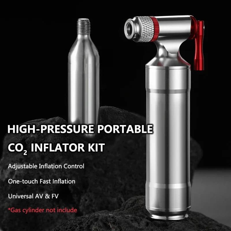 Pompa a cilindro CO2 ultraleggera per gonfiaggio rapido per bici portatile per accessori per bici per gonfiaggio pneumatici MTB in lega di alluminio AV/FV