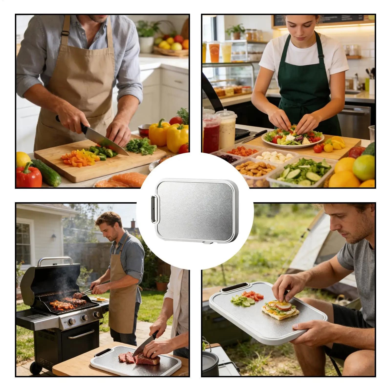 Titanium Cutting Board For Kitchen Double Sided Cutting Board For Meat Non-Slip Mat Gadget Steak Bread Fruit Vegetable
