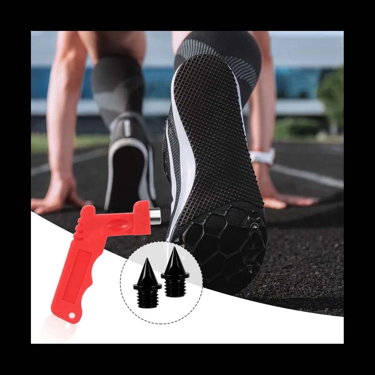 56 punte da pista in acciaio al carbonio da 1/4 di pollice, ricambio con punte chiave per scarpe punte da corsa per scarpe sportive-ABWY