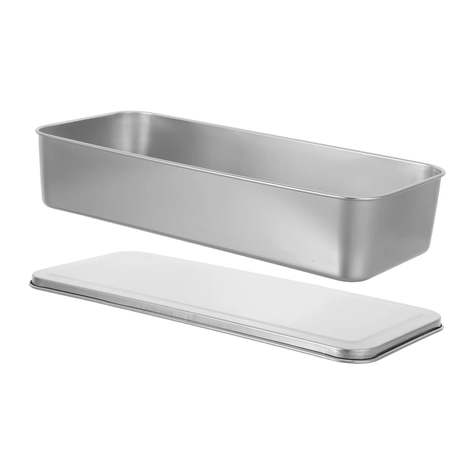 Contenitori per Alimenti in Acciaio Inox, Ermetici e Impilabili, per Dispensa, Preparazione Pasti, Carne, Formaggio, Bacon, Congelatore, 13x5.9x2.6 Pollici