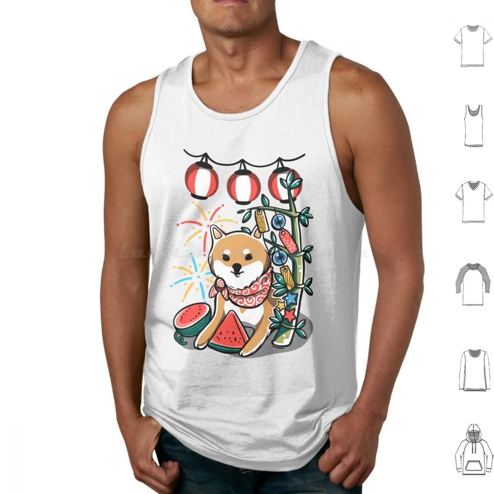 Matsuri Inu Canotte Stampa Cotone Inu Cane Shiba Akita Cani da compagnia Kawaii Carino Originale Giappone Cultura pop giapponese