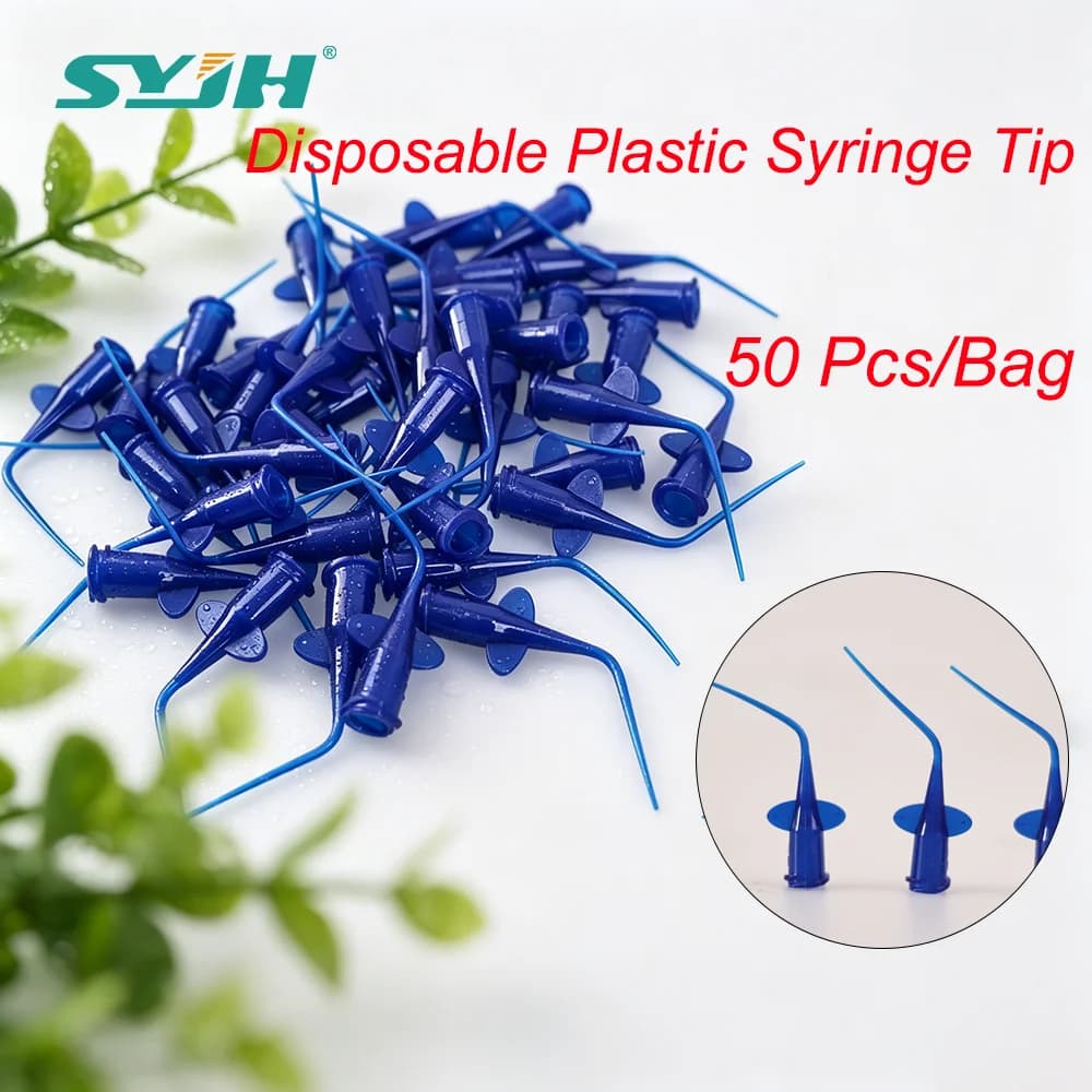 SYJH Dental 50Pz Punte per Siringa Monouso Blu con Ago a Farfalla per Sbiancamento Denti, Irrigazione Odontoiatrica ed Endodontica
